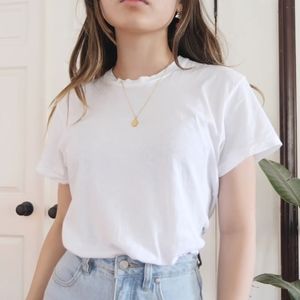 Redone Hanes girlfriend tee in white